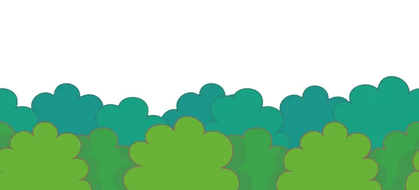 Зеленый Куст Границе Бесшовный Шаблон Изолированные Белом Фоне — стоковый вектор