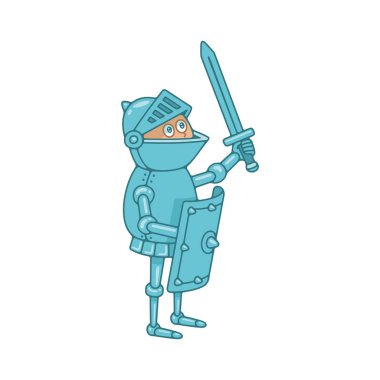 Şövalye. beyaz arka plan üzerinde izole