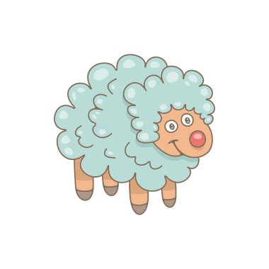 Koyun. beyaz arka plan üzerinde izole