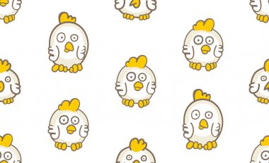 Chicks ile Dikişsiz Desen. beyaz arka plan üzerinde izole