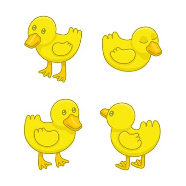 Ducklings seti. beyaz arka plan üzerinde izole