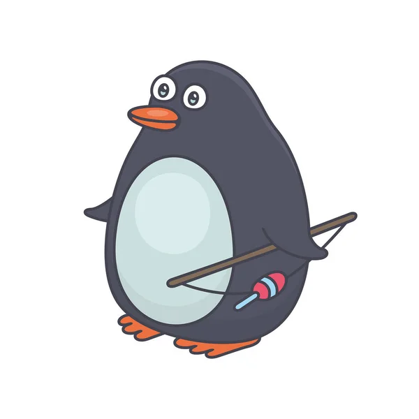 Pingüino Aislado Sobre Fondo Blanco — Vector de stock