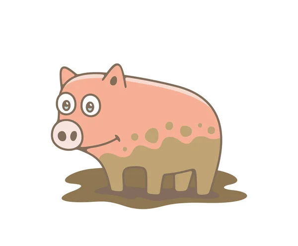 Cochon Isolé Sur Fond Blanc — Image vectorielle