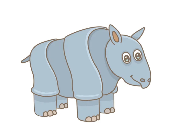 Bebé Rinoceronte Isolado Fundo Branco — Vetor de Stock