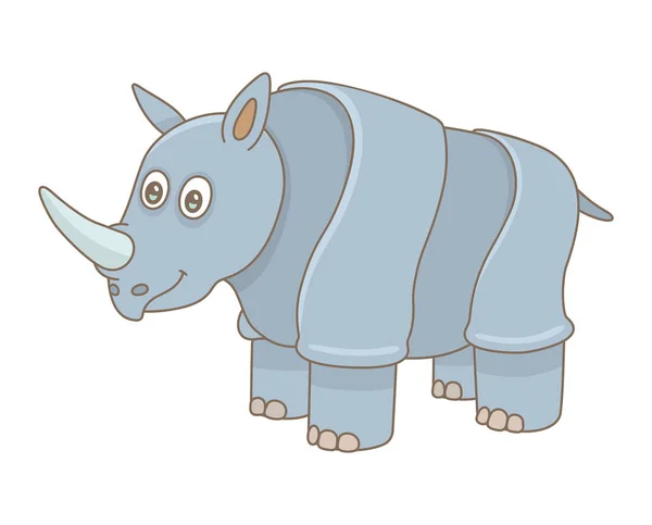 Nosorožec Izolované Bílém Pozadí — Stockový vektor