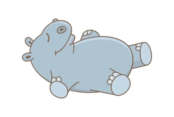 Bebis Hippopotamus Isolerad Vit Bakgrund — Stock vektor