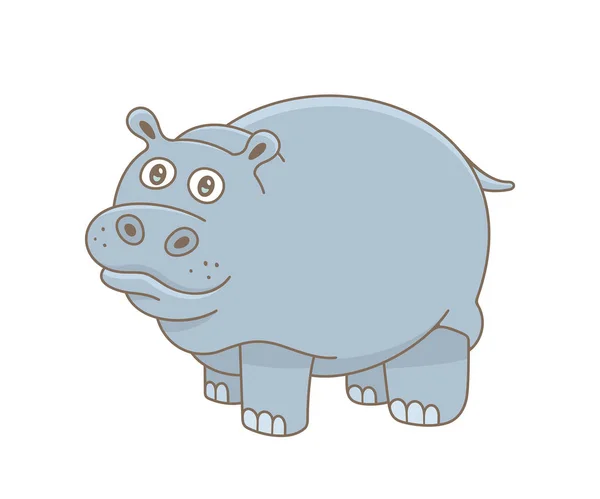 Hippopotame Isolé Sur Fond Blanc — Image vectorielle