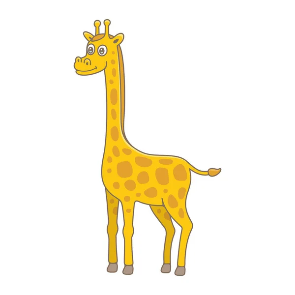 Baby Giraffe Geïsoleerd Witte Achtergrond — Stockvector