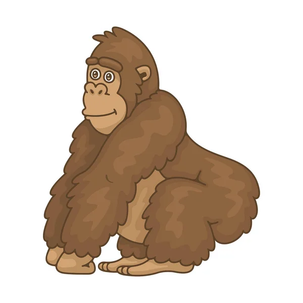 Gorilla Geïsoleerd Witte Achtergrond — Stockvector