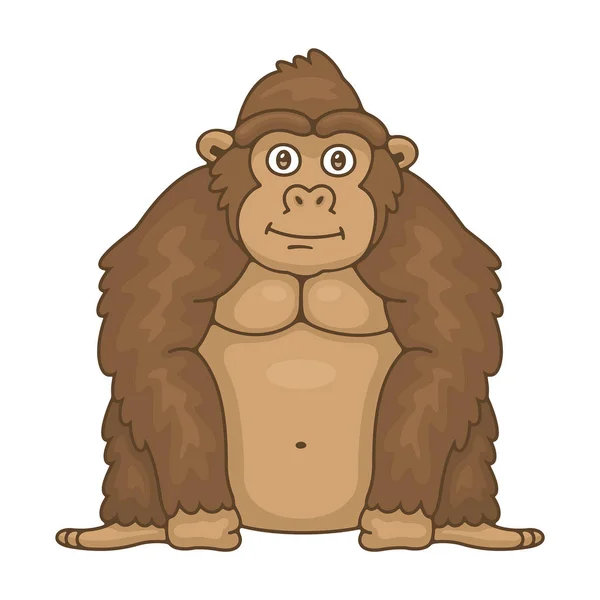 Gorilla Isolerad Vit Bakgrund — Stock vektor