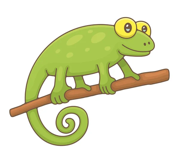 Chameleon Izolované Bílém Pozadí — Stockový vektor