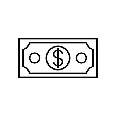 Dolar banknot ikonu. beyaz arkaplanda izole