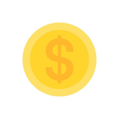 Dolar ikonlu sikke. beyaz arkaplanda izole