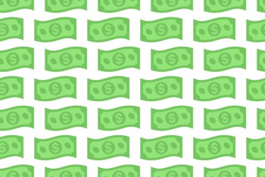 Dolarla kusursuz desen. beyaz arkaplanda izole