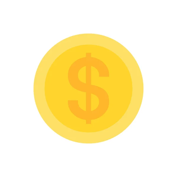 Coin Dollar Icon Isolated White Background — ストックベクタ