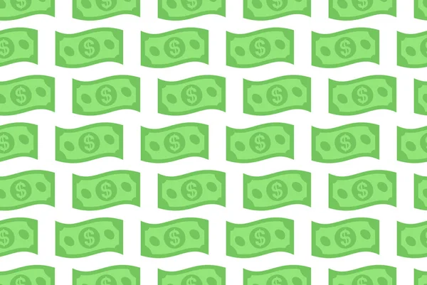 Seamless Pattern Dollar Bill Isolated White Background — ストックベクタ