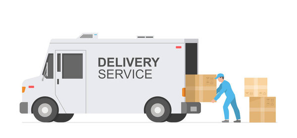 Delivery service. Warehouse logistic. isolated on white background