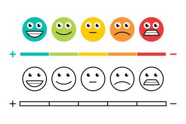 Değerlendirme tatmini. beyaz arkaplanda izole