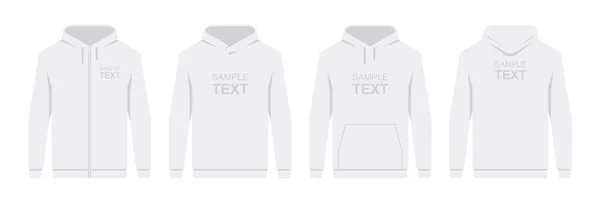 Een Witte Hoodie Voor Mannen Blanco Sjabloon Hoody Voor Achteraanzicht — Stockvector