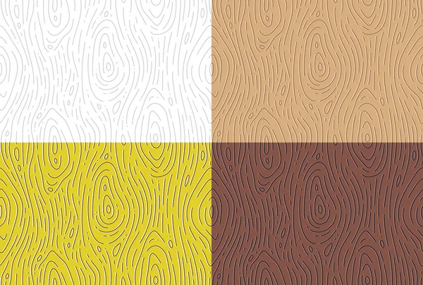 Набор Шаблонов Текстур Дерева Бесшовный Рисунок Деревянной Текстуры Плоский Стиль — стоковый вектор