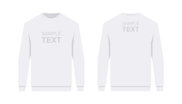 Men Sweatshirt White Men Blank Sweatshirt Template Front Back View — Stock Vector