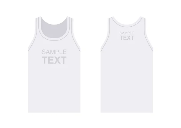 Witte Tank Voor Mannen Heren Mouwloze Tank Top Voor Achterkant — Stockvector