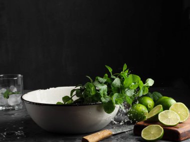 limon, nane, arkaplan, yiyecek, meyve, organik, meyve, meyve suyu, vitamin, narenciye, kokteyl, limon, yaz, alkol, renkler, tek, ferahlatıcı, tazelik, malzeme, içecek, içecek, koyu arka plan, yeşil, yeşil arka plan, sağlıklı, yaprak, mojito, ham, s