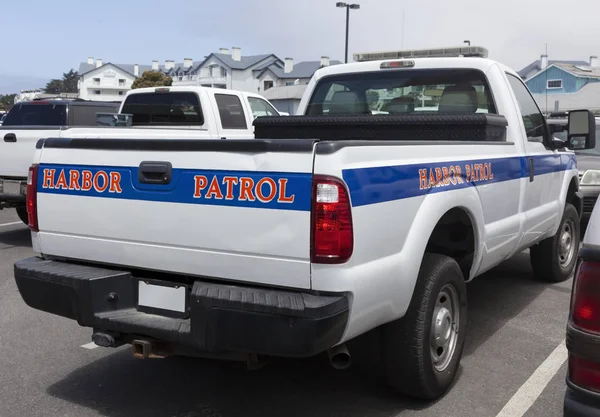 Half Moon Bay California Harbor Patrol Ciężarówka Zaparkowany Nabrzeżu — Zdjęcie stockowe