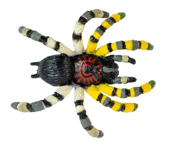 Фальшива Тарантула Іграшковий Павук Страшними Червоними Очима Ізольовані — стокове фото