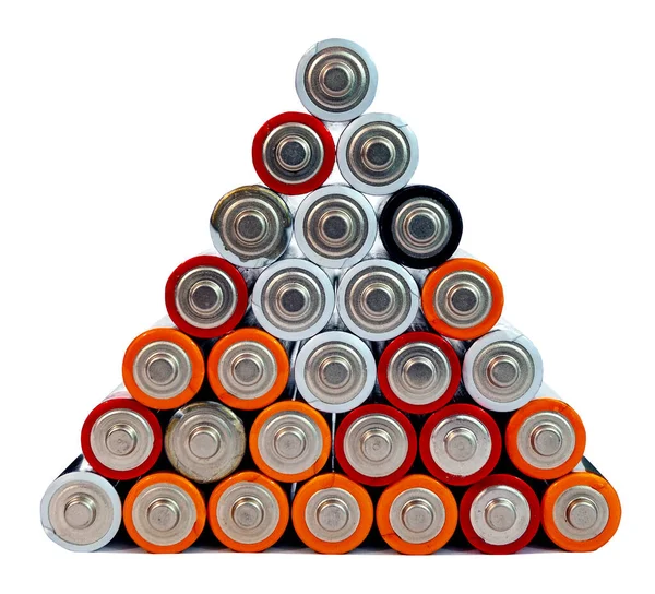 Battery Pyramid Isolated White — Stock Photo, Image