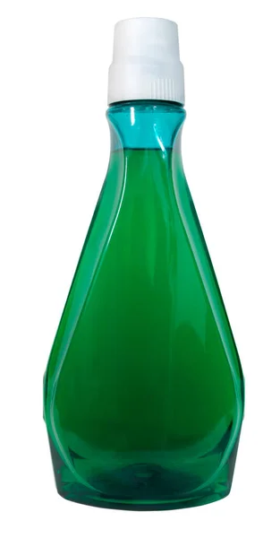 Isolated Plastic Bottle Green Mint Tartar Mouthwash — Stock Photo, Image