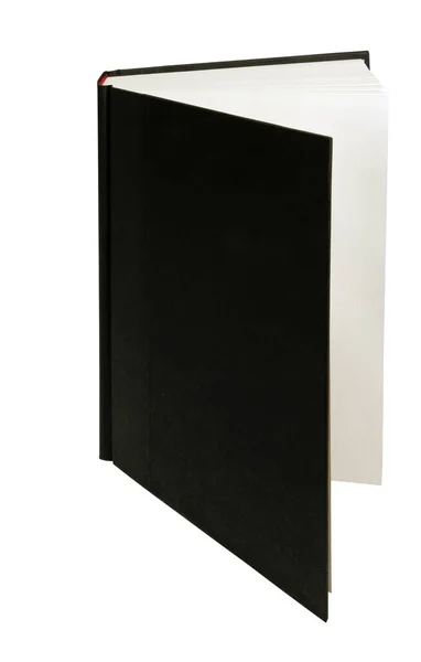 Open Book Black Cover Angle Horizontal — Stock Photo, Image