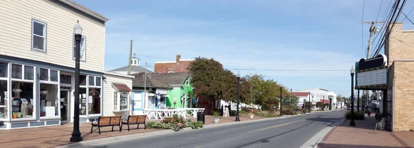 Vintage Small Coastal Island Town Main Street Chincoteague Virginia — Stock Photo, Image