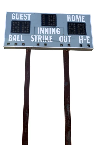 Quadro Segnapunti Baseball Rurale Isolato Intemperie Verticale — Foto Stock