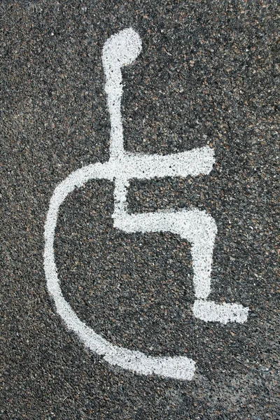 Crudely Sketched Handmade Wheelchair Accessible Parking Sign — Stock Photo, Image