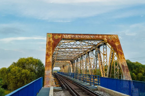 Ponte Ferroviária Sobre Rio Wieprz — Fotografia de Stock