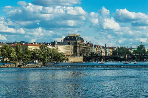 Panorama Över Prag Över Vltava — Stockfoto