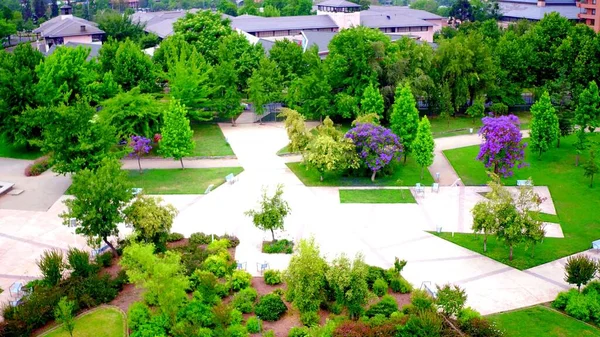 Aerianský Pohled Moderní Park Městě — Stock fotografie