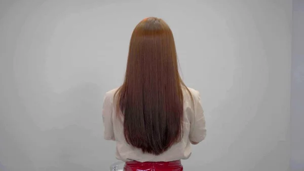 Винтажное Фото Спины Женщины Длинными Волосами — стоковое фото