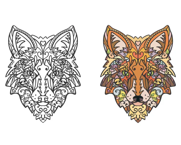 Coloriage Animal Zentangle — Image vectorielle