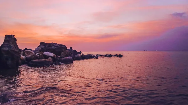 Pôr Sol Colorido Golfo Sião Phu Quoc Ilha Vietname — Fotografia de Stock