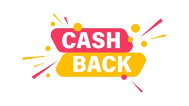 Cashback kavramı logosu vektör illüstrasyon.