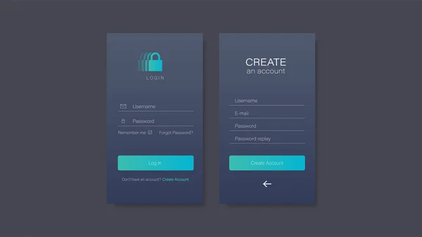 Mobiel Inlogscherm Voor Website App — Stockvector