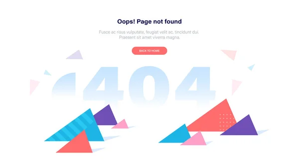 404 Felsida Hittades Inte Illustration — Stock vektor