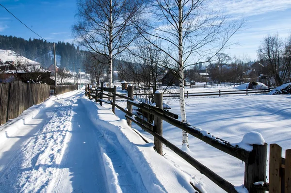 Winter Schnee Landschaft Karpaten Neujahr Weihnachten — Stockfoto