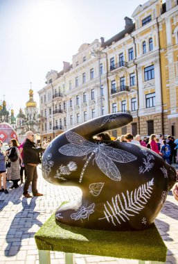 Kiev, Ukrayna - 8 Nisan 2018: 8 All-Ukrayna Festivali, Paskalya yumurtaları ethnocultural Projesi 