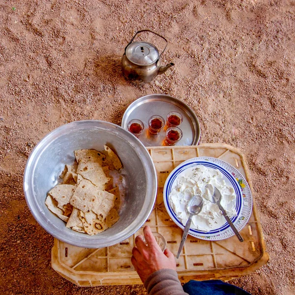 Breakfast in the Berber village for the tourist, traditional Berber food is a treat. Egypt, Taba