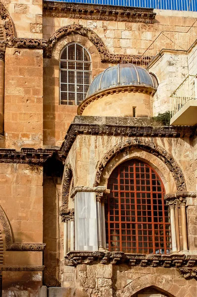 Architecture Fragment de mur de l'église du Saint-Sépulcre à Jérusalem dans la vieille ville, Israël — Photo