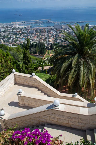 Słoneczny Letni Widok Port Miasto Haifa Louis Promenade — Zdjęcie stockowe