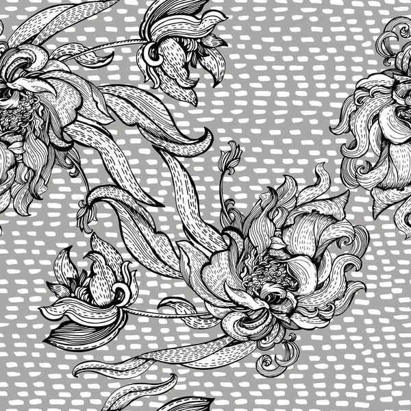 Dekoratif Çiçek Desenli Vektör Illüstrasyon — Stok Vektör